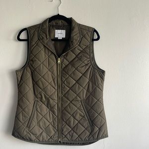 Army Green Quilted Vest
